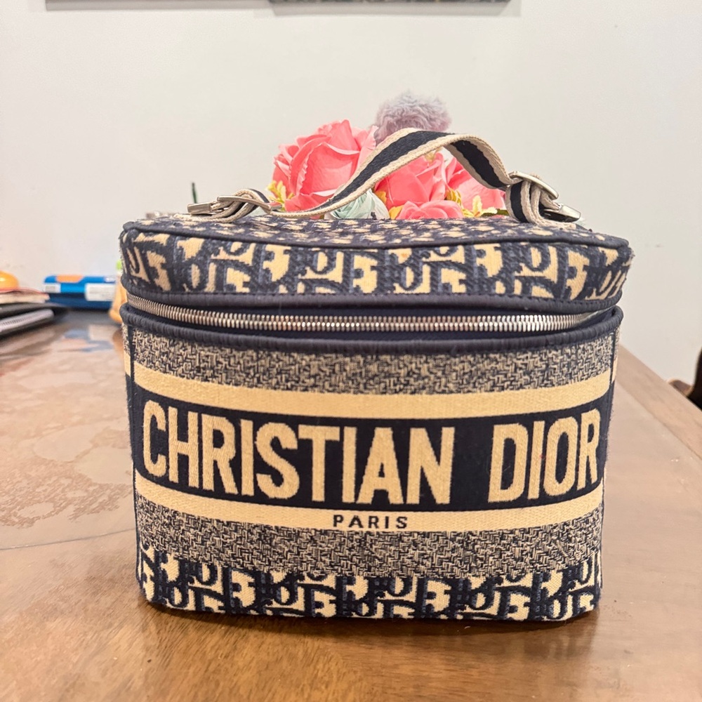 Dior Blue and Cream Toiletry Bag with Luxury Design
